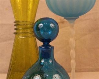 Collection mid century Blenko and other glass