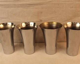 Four Art Deco  Chase chrome vases