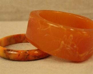 Two vintage Art Deco bakelite bracelets