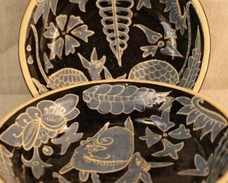 Vintage 1930'/ 40's Mexican  pottery plates & bowls