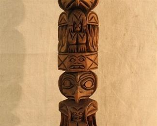 Raymond Williams (1933-1988) carved wood Northwest Coast totem pole