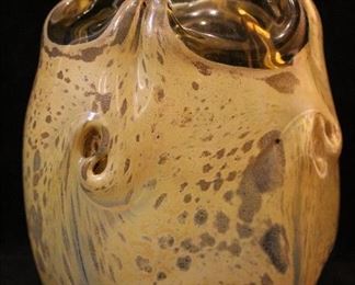 Michael Robinson (1948-2010) Two Rivers studio art glass vase dated 1973