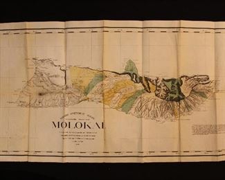 1897 map of Molokai Hawaii
