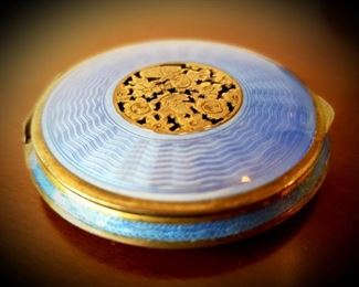 vintage enameled compact