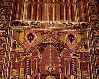 hand woven vintage wool prayer rug