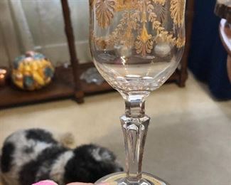 MOSER STEMWARE FROM THE MANSIONS AT NEWPORT. NOTE THE TEARDROP STEM!