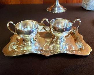 #16 - Sterling Silver Cream / Sugar Set with Tray
