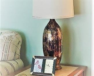 Marble inlay end tables and lamps