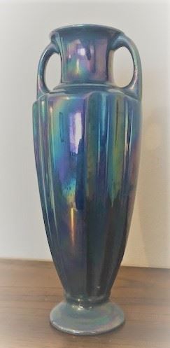 Cowan Blue Lustre 11 inch vase
