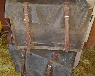 Fabulous leather side mount panniers for packs saddle, see other photo to show the saddle which they went with