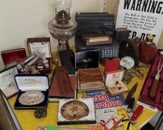 there is a treasure trove of small vintage collectibles