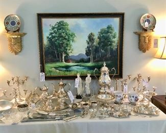 Sterling & Silver Plate Serving Pieces.   