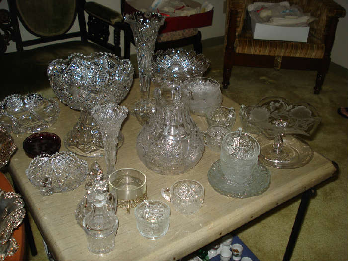Many great pieces of brilliant cut glass