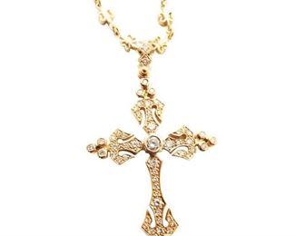LORREE RODKIN GOTHIC DIAMOND AND 18k CROSS