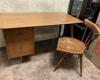 MID CENTURY MODERN DESK AND CHAIR BY PAUL MCCOBB