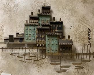 MID CENTURY MODERN CURTIS JERE METAL ART