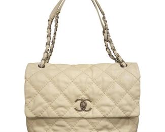 CHANEL QUILTED BEIGE PURSE