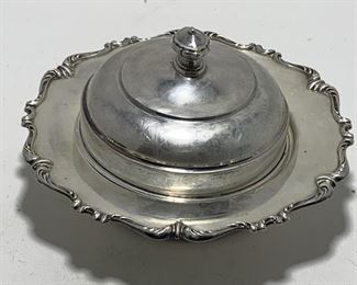 VINTAGE PERUVIAN STERLING SILVER BUTTER DISH