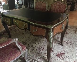 Lovely Desk with brass detailing and leather top