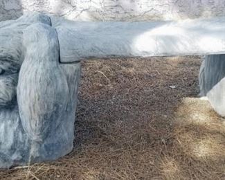 2 Concrete Bunny Rabbit Benches