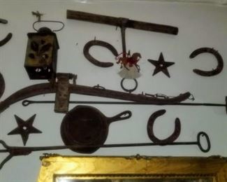 Barbed Wire, Horseshoes, Branding Irons and more rustic decor