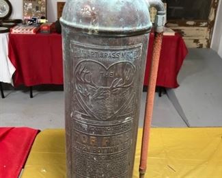 VINTAGE ELKHART BRASS MFG. CO. 2 1/2 GAL. FIRE EXTINGUISHER(COPPER & BRASS)