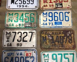 Vintage State License Plates