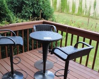 patio set small bistro table with 3 high stools