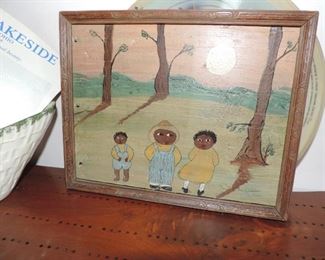  A good selection of Black Americana including this unique folk-art painting 