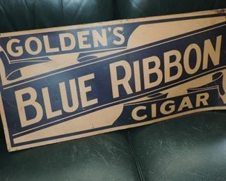 Golden's Blue Ribbon Cigar Paper Sign 