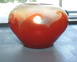Detail of RED Tiffany Bowl  - very rare color