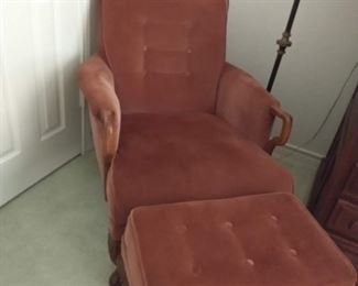 antique chair and ottoman
