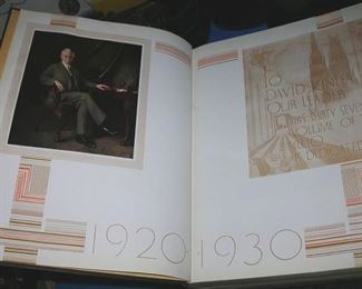 Yearbooks from University of Illinois and Riverside/Brookfield High School from the 20s & 30s.