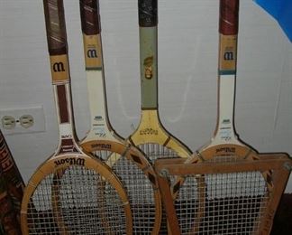 Wilson Jimmy Connor, Chris Evert & Bobby Riggs wood tennis rackets