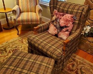 Plad  chair and ottoman 