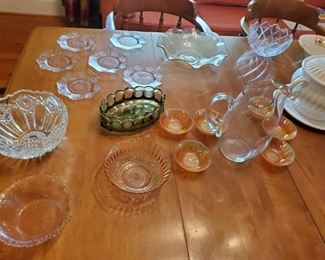 Vintage glassware and Depression glass 