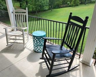 Nice solid wood porch rockers