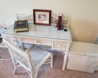 Wicker Desk and chair 