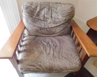 Fabric and Wood Arm chair
