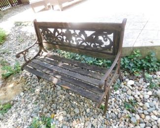 Iron and Wood Bench