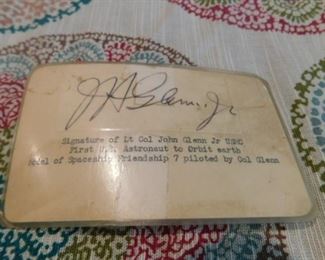 Signature care of Lt Col John Glenn Jr