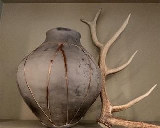 southwestern pottery and elk antlers!