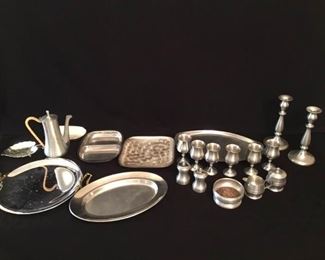 Pewter and Stainless Serving Items