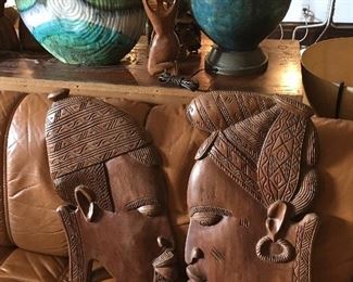 African Wall Art Fantoni Italian Pottery