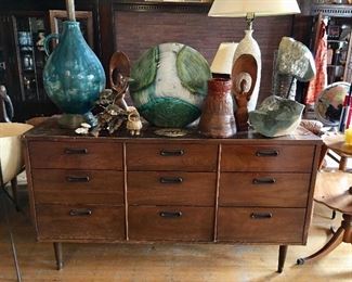 Lane Mid Century Modern Bedroom Set with Bed Nightstand Tables Coffee Cocktail Table