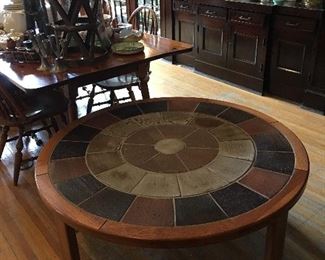 Danish modern Tile Top Table Scandinavian Sofa Table Tile Top