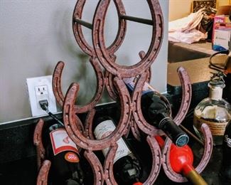wine rack horse shoes