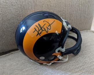 Autographed football helmet Kurt Warner