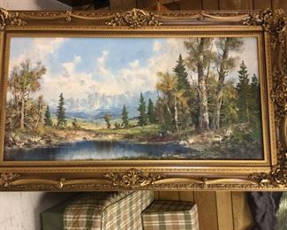 Distant Mountain oil by J.F. Messer