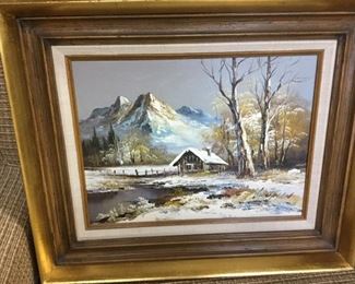 Winter Mountain oil by G. Whitman